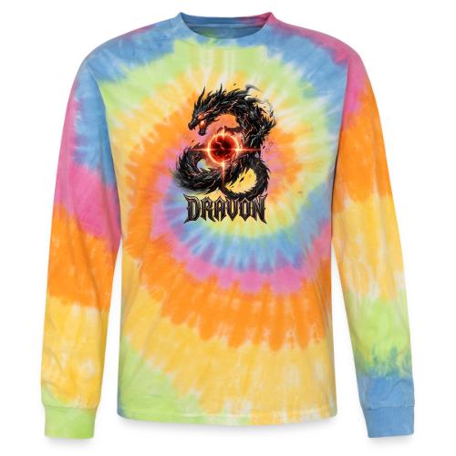 Dravon Fire Dragon Dark Fantasy Graphic T-Shirt - Tie Dye Long Sleeve T-shirt
