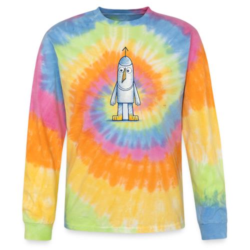 Funny Doodle Bird Character - Tie Dye Long Sleeve T-shirt
