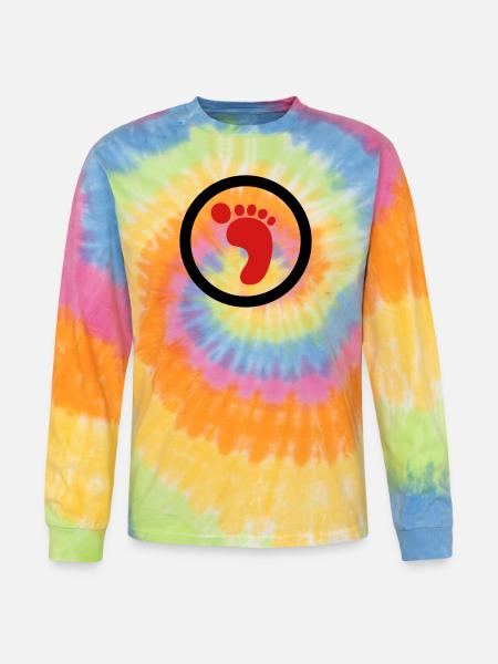Foot Logo (2c) - Tie Dye Long Sleeve T-shirt - rainbow
