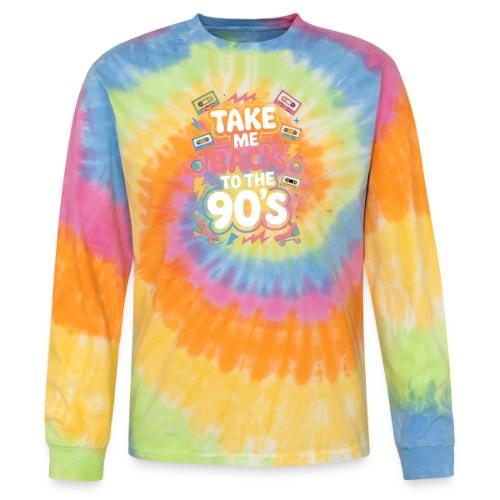 Retro 90s Take Me Back Graphic Art - Tie Dye Long Sleeve T-shirt