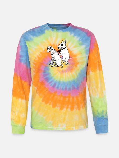 DALMATIAN DOG, TATTOO - Tie Dye Long Sleeve T-shirt - rainbow