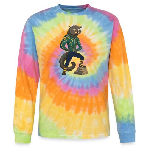 Raccoon Ranger in Neon Armor - Tie Dye Long Sleeve T-shirt