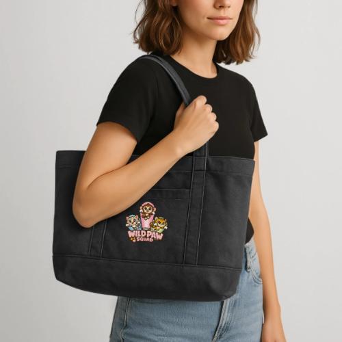 Wild Paw Squad Cute Animal Friends - Cotton Pigment Dyed Tote Bag