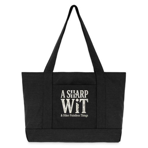 A Sharp Wit & Other Pointless Things - Knife Pun - Cotton Pigment Dyed Tote Bag