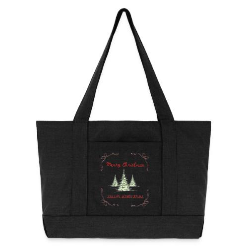 Beautiful Green Christmas Tree Graphic - Cotton Pigment Dyed Tote Bag
