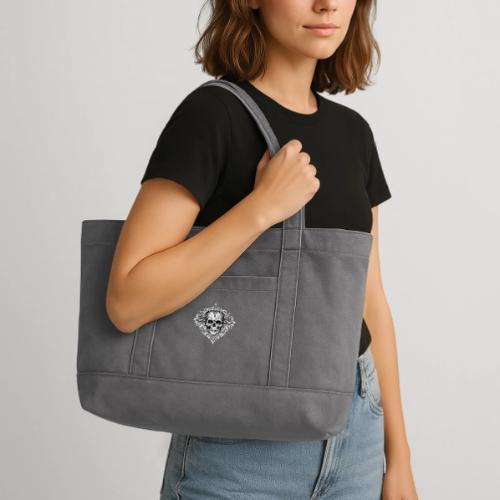 Gothic Filigree Skull - Cotton Pigment Dyed Tote Bag