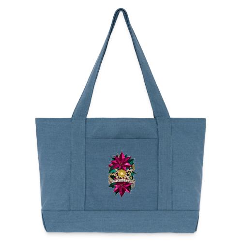 Queen of the Solstice Poinsettia T-Shirt - Cotton Pigment Dyed Tote Bag