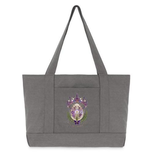 Spring Meadow Crown Tee, Cottagecore Renewal Gift - Cotton Pigment Dyed Tote Bag