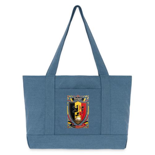 Belgium Lion Crest T-Shirt, Belgian Flag Gift - Cotton Pigment Dyed Tote Bag