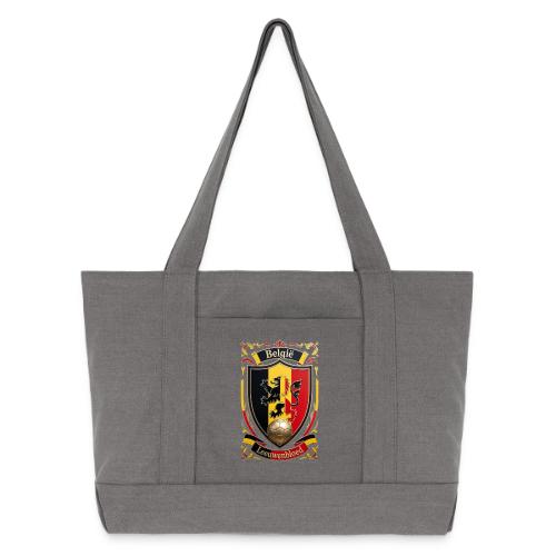 Belgium Lion Crest T-Shirt, Belgian Flag Gift - Cotton Pigment Dyed Tote Bag