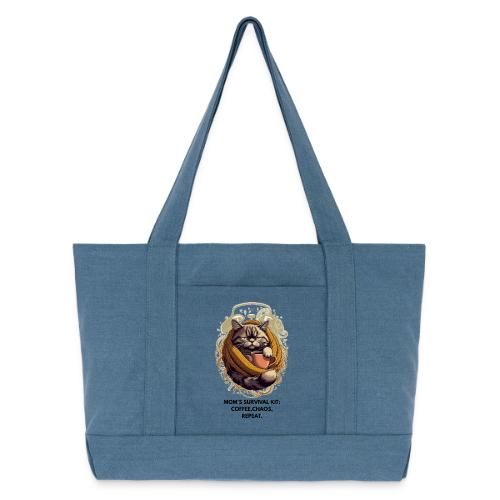Powered by Sarcasm Cat Tee - Cotton Pigment Dyed Tote Bag