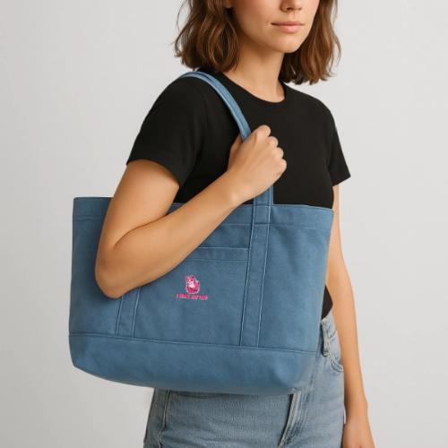I love my cat - Cotton Pigment Dyed Tote Bag