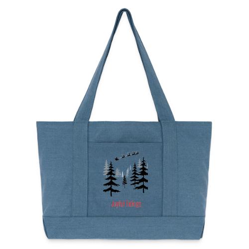 Joyful Tidings Christmas T-Shirt - Cotton Pigment Dyed Tote Bag