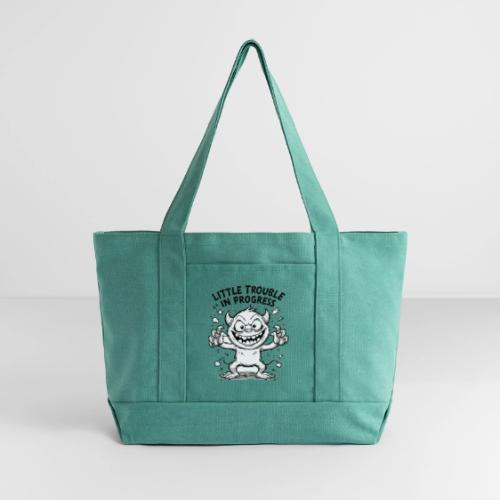 Playful Mischief Demon Illustration - Cotton Pigment Dyed Tote Bag