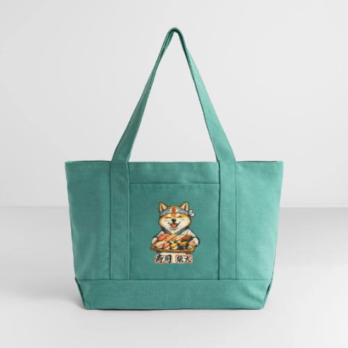 Funny Shiba Inu Sushi Kawaii Dog Tee - Cotton Pigment Dyed Tote Bag