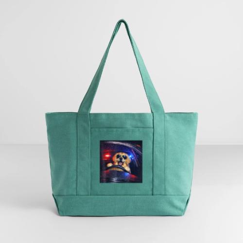 Funny Police Golden Retriever Meme Tee - Cotton Pigment Dyed Tote Bag