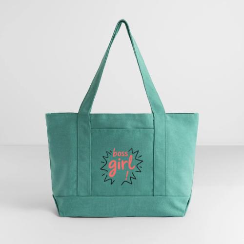 Boss Girl Bold Feminist Statement - Cotton Pigment Dyed Tote Bag