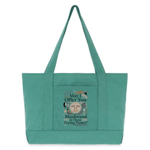 Mushroom in These Trying Times T-Shirt - Cotton Pigment Dyed Tote Bag