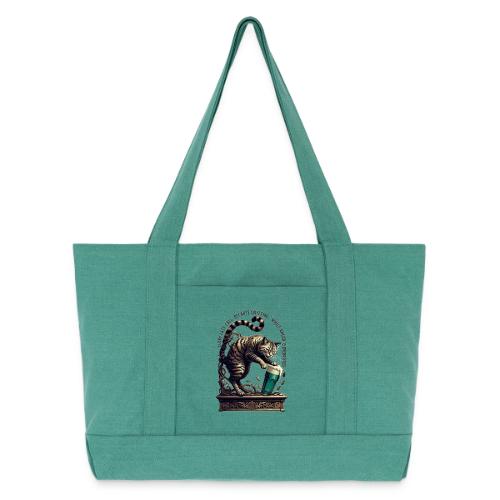 Lucky Last Call Cat Graphic Tee - Cotton Pigment Dyed Tote Bag