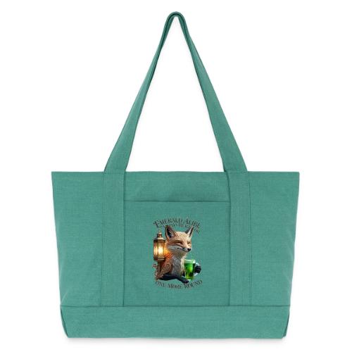 Emerald Alibi Fox Graphic Tee - Cotton Pigment Dyed Tote Bag