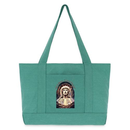Easter He Is Risen Face of Christ T Shirt, Gift - Cotton Pigment Dyed Tote Bag