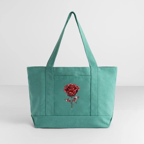 Silver Rose - Cotton Pigment Dyed Tote Bag