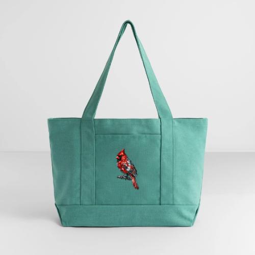 Silver Cardinal - Cotton Pigment Dyed Tote Bag