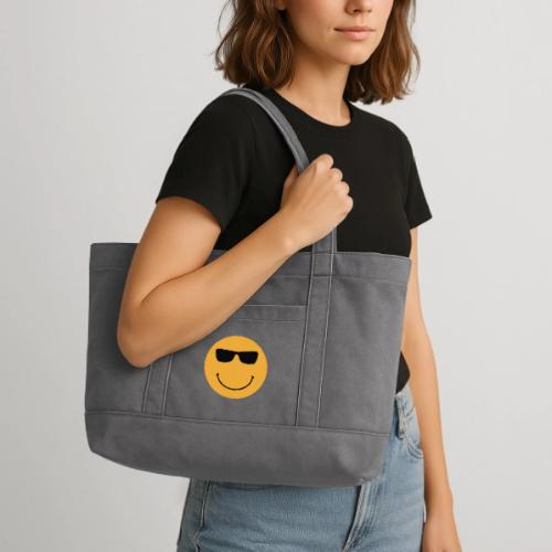 Orange Face with Sunglasses - Cotton Pigment Dyed Tote Bag
