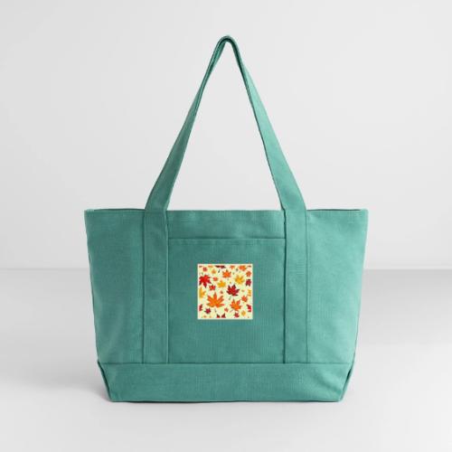 Seamless Fall Foliage Design - Cotton Pigment Dyed Tote Bag