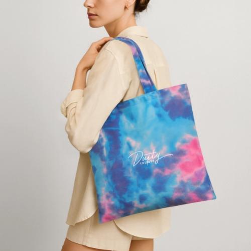 Dusty Thunder Logo - Color Changeable - Tie Dye Tote Bag