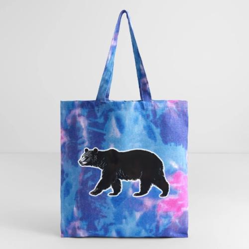 Midnight Black Bear - Tie Dye Tote Bag
