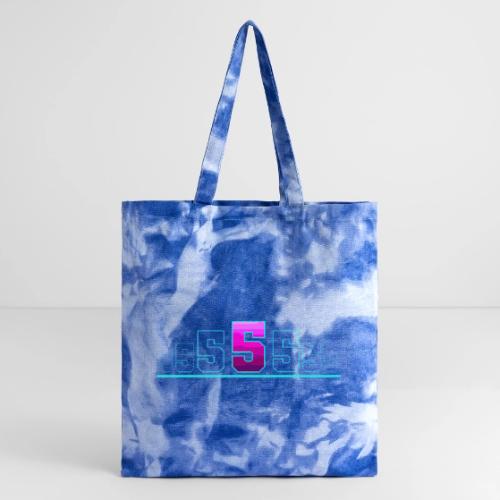 Number 5 in Magenta: Varsity Font - Tie Dye Tote Bag