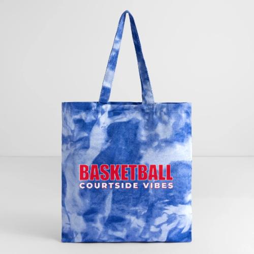 Courtside Vibes Basketball Typography Design - Tie Dye Tote Bag