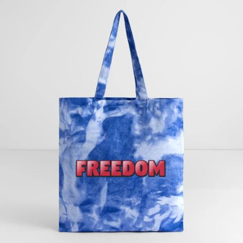 Freedom Bold 3D Word Art Design - Tie Dye Tote Bag