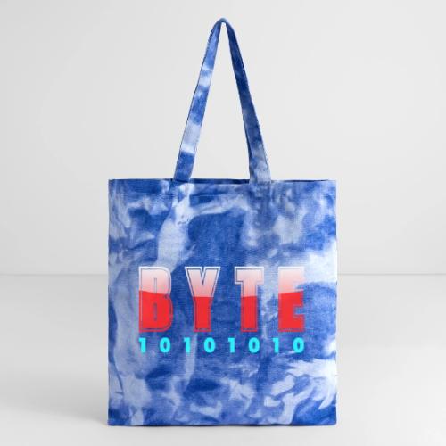 BYTE Binary Code Design - Tie Dye Tote Bag
