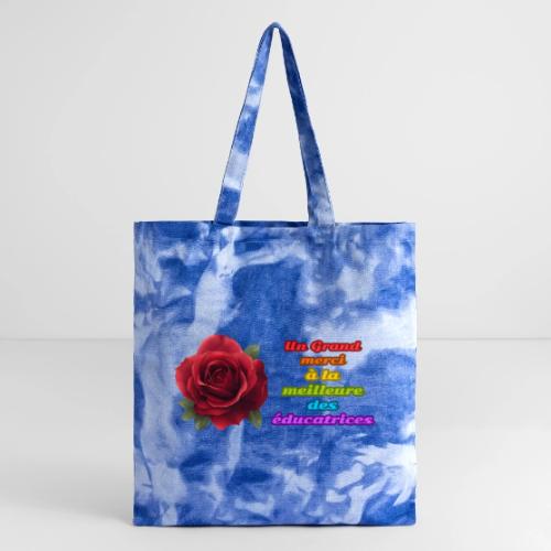 Thank You Educator: Pink and Rainbow Message - Tie Dye Tote Bag