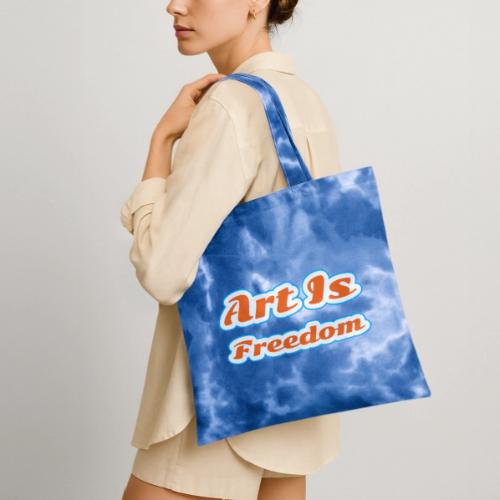 Art Is Freedom — Creative Expression Script - Tie Dye Tote Bag