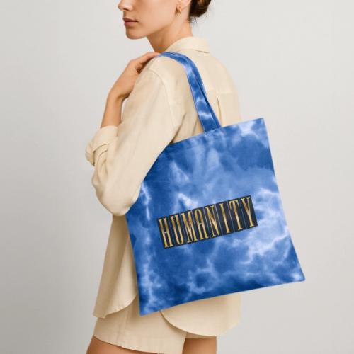 Golden Humanity Statement - Tie Dye Tote Bag