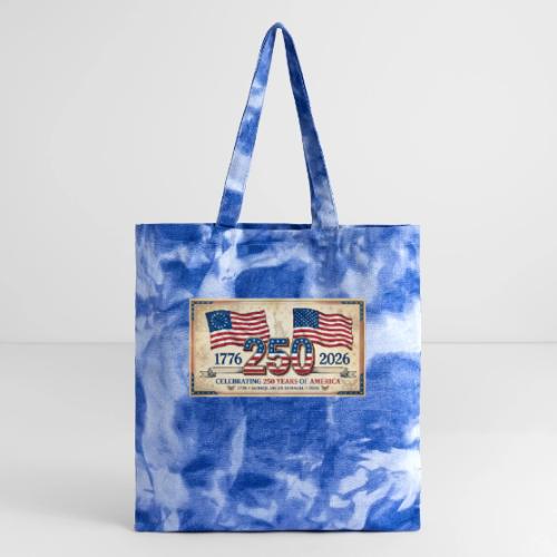 USA 250th Anniversary Flags Emblem - Tie Dye Tote Bag
