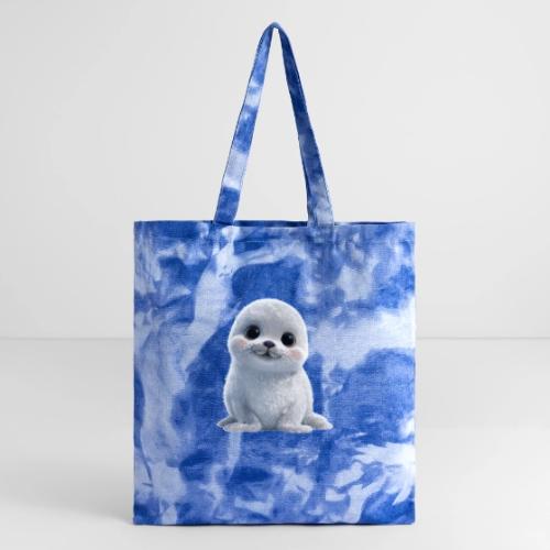 Cute White Cartoon Baby Sea Lion - Tie Dye Tote Bag
