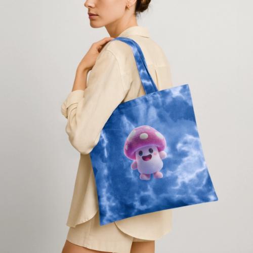 Mushroom: Purple Forest Friend - Tie Dye Tote Bag