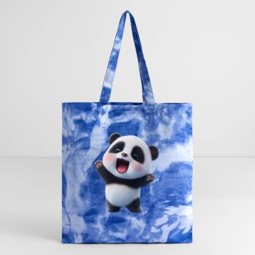 Happy Baby Panda Standing - Tie Dye Tote Bag