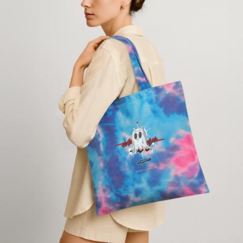 catghost in love - Tie Dye Tote Bag