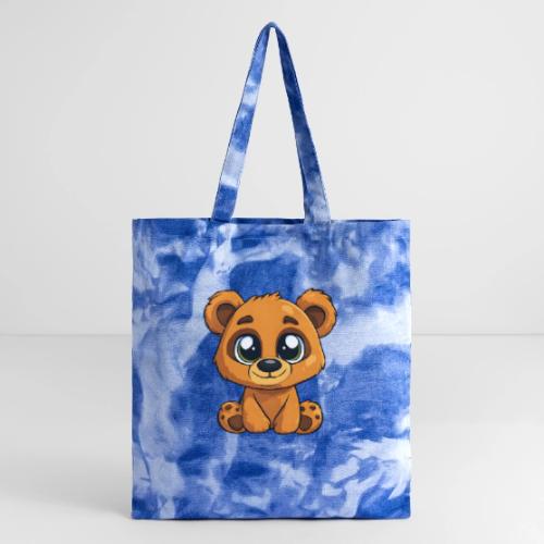 Smiling Sitting Baby Bear - Tie Dye Tote Bag