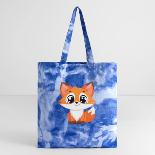 Adorable Cartoon Fox with Big Innocent Eyes - Tie Dye Tote Bag