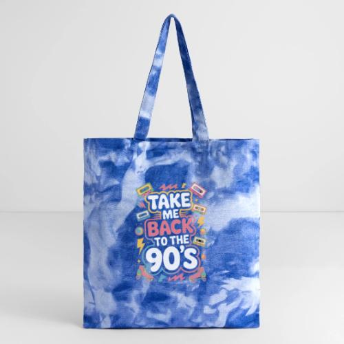 Retro 90s Take Me Back Graphic Art - Tie Dye Tote Bag