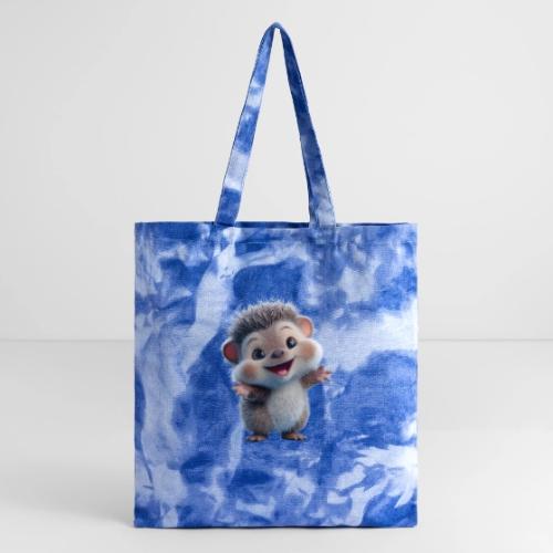 Playful Cartoon Hedgehog with Joyful Pose - Tie Dye Tote Bag