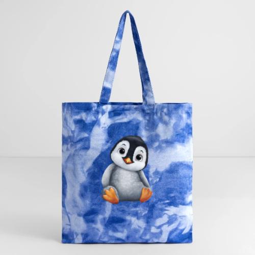 Innocent Penguin Sitting - Tie Dye Tote Bag