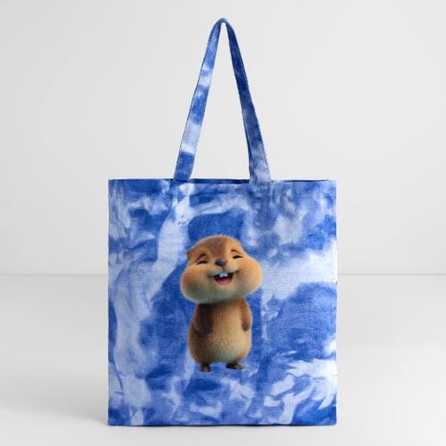 Joyful Cartoon Baby Beaver - Tie Dye Tote Bag