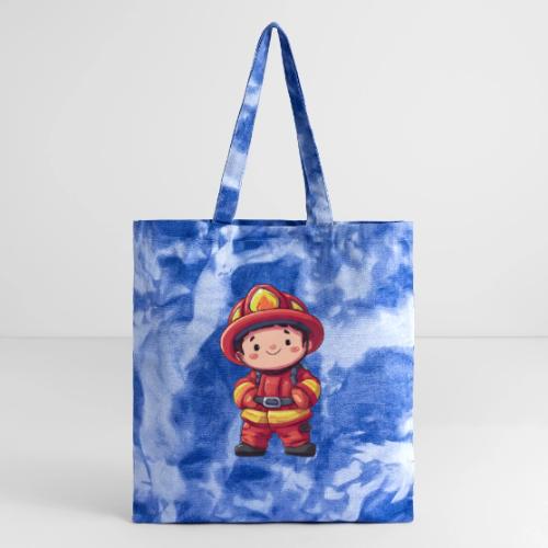 Friendly Firefighter Hero - Tie Dye Tote Bag